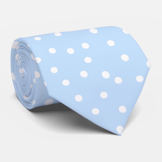 Modern Blue White Polka Dots Groom Gift Krawatte (Gerollt)