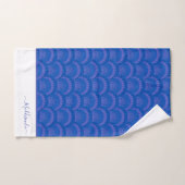 Modern Blue White Seashell Monogram Coastal Badhandtuch Set (Handtuch)