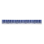 Modern Blue White Trees Graphic Satinband (Vorderseite)