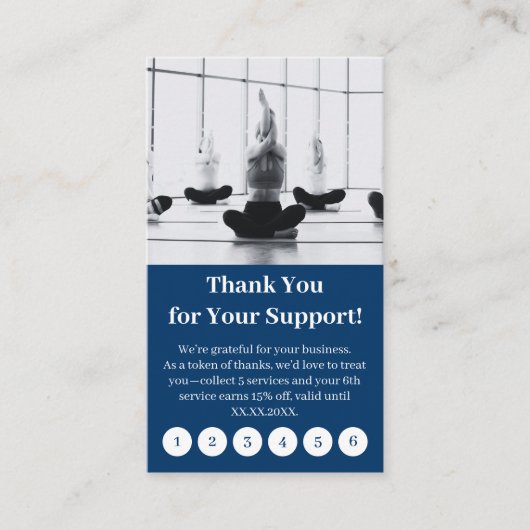 Modern Blue & White with Logo Thank You Punch Treuekarte (Vorderseite)