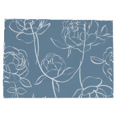 Modern Blue Wildflower  Große Geschenktüte (Rückseite)