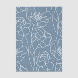 Modern Blue Wildflower  Seidenpapier