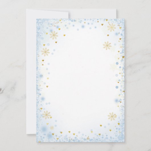 Modern Blue Winter Onederland Einladung zum Geburt (Rückseite)