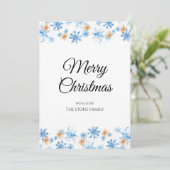 Modern Blue Winter Snowflakes Weihnachten (Stehend Vorderseite)