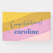 Modern Blue Yellow Custom Herzlichen Glückwunsch G Banner (Horizontal)