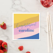 Modern Blue Yellow Custom Herzlichen Glückwunsch G Serviette (Beispiel)