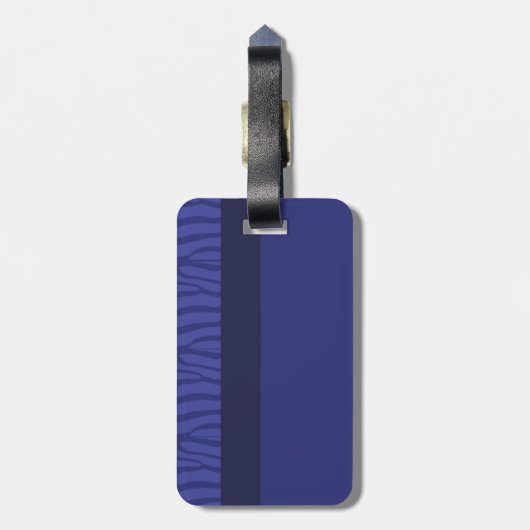 Modern Blue Zebra Muster - Gepäckträger Gepäckanhänger (Rückseite vertikal)