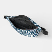 Modern Blue Zickzack Monogram Initials Bauchtasche (Offen)