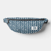 Modern Blue Zickzack Monogram Initials Bauchtasche (Ablage )
