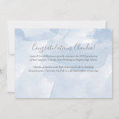 Modern Blue Zwei-Foto-Abschluss Ankündigung (Rückseite)