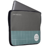 Modern Blueprint Geometric Grid Laptop Sleeve LS01 (Vorne Rechts)