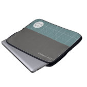 Modern Blueprint Geometric Grid Laptop Sleeve LS01 (Vorne Knopf)