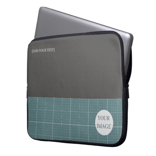 Modern Blueprint Geometric Grid Laptop Sleeve LS01 (Vorderseite Links)