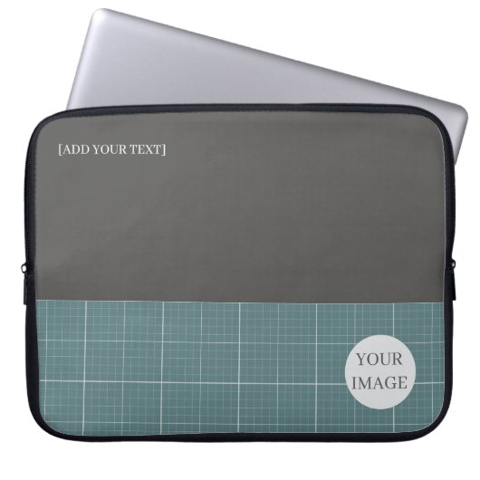 Modern Blueprint Geometric Grid Laptop Sleeve LS01 (Vorderseite)