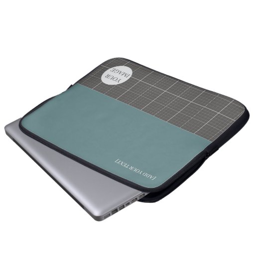 Modern Blueprint Geometric Grid Laptop Sleeve LS02 (Vorne Knopf)