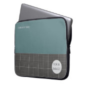 Modern Blueprint Geometric Grid Laptop Sleeve LS02 (Vorderseite Links)