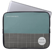 Modern Blueprint Geometric Grid Laptop Sleeve LS02 (Vorderseite)