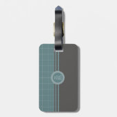 Modern Blueprint Geometric Grid Lugagge Tag LT01 Gepäckanhänger (Rückseite vertikal)