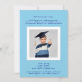 Modern Blues & White High School Photo Grad Ankündigung (Rückseite)