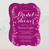 Modern blühen Sie magentarote Einladung (Vorne/Hinten)