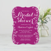 Modern blühen Sie magentarote Einladung (Stehend Vorderseite)