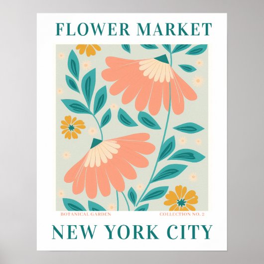 Modern Blume Market New York Blume botanisch Poster (Vorne)