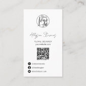 Modern BlumendesignerPflanze Logo qr Visitenkarte (Rückseite)