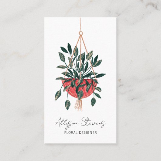 Modern BlumendesignerPflanze Logo qr Visitenkarte (Vorderseite)