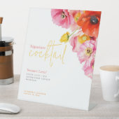 Modern Blumenmohn Signature Cocktail Zeichen Sockelschild (In Situ)