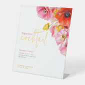 Modern Blumenmohn Signature Cocktail Zeichen Sockelschild (Vorderseite)