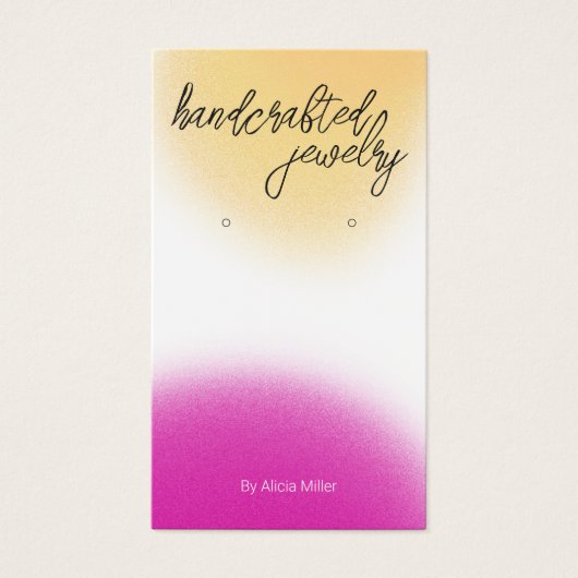 Modern Blur rosa Gelbe Ohrringe Display Card (Vorderseite)