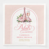 Modern Blush and Gold Petals and Prosecco Napkins Serviette (Vorderseite)