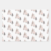 Modern Blush and Neutral Christmas Tree Geschenkpapier Set (Vorderseite)