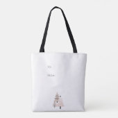 Modern Blush and Neutral Christmas Tree Tote Bag Tasche (Rückseite)