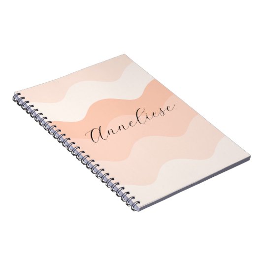 Modern Blush and Peach Waves Personalized Notizblock (Rechte Seite)