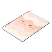 Modern Blush and Peach Waves Personalized Notizblock (Linke Seite)