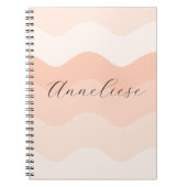 Modern Blush and Peach Waves Personalized Notizblock (Vorderseite)