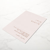 Modern | Blush and Rose Gold Lässige Hochzeit real Folieneinladung (Gedreht)