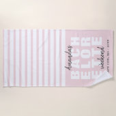 Modern Blush Bachelorette-Geschenk Strandtuch (Vorderseite)