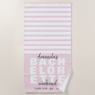 Modern Blush Bachelorette-Geschenk Strandtuch
