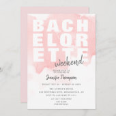 Modern Blush Bachelorette Wochenende Ausflug Einladung (Vorne/Hinten)