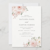 Modern Blush Botanical Wedding Einladung (Vorderseite)