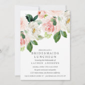 Modern Blush Bouquet Bridesmaids Luncheon Wedding Einladung (Vorderseite)