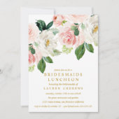 Modern Blush Bouquet Bridesmaids Luncheon Wedding Einladung (Vorderseite)