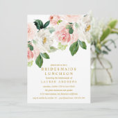 Modern Blush Bouquet Bridesmaids Luncheon Wedding Einladung (Stehend Vorderseite)