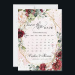 Modern blush burgundy geblümte gold geometrisch bo save the date<br><div class="desc">Moderne rot bordeauxfarbene,  blumenvergoldete geometrische boho Save the Date,  kontaktieren Sie mich für passende Artikel oder für Anpassungen,  Blush-Rose ©</div>
