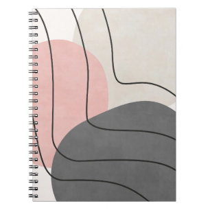 Modern Blush Charcoal Line Art Notebook Notizblock