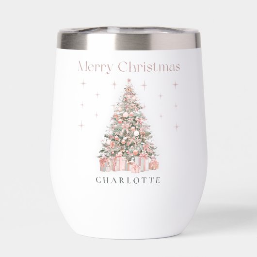 Modern Blush Christmas Tree – Personalized Holiday (Rückseite)