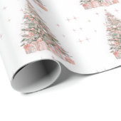 Modern Blush Christmas Tree – Personalized Holiday Geschenkpapier (Rolleneckpunkt)