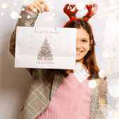 Modern Blush Christmas Tree Personalized Holiday Große Geschenktüte